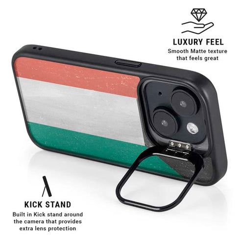 Kuwait Flag Distressed iPhone 14 Plus Kickstand Case